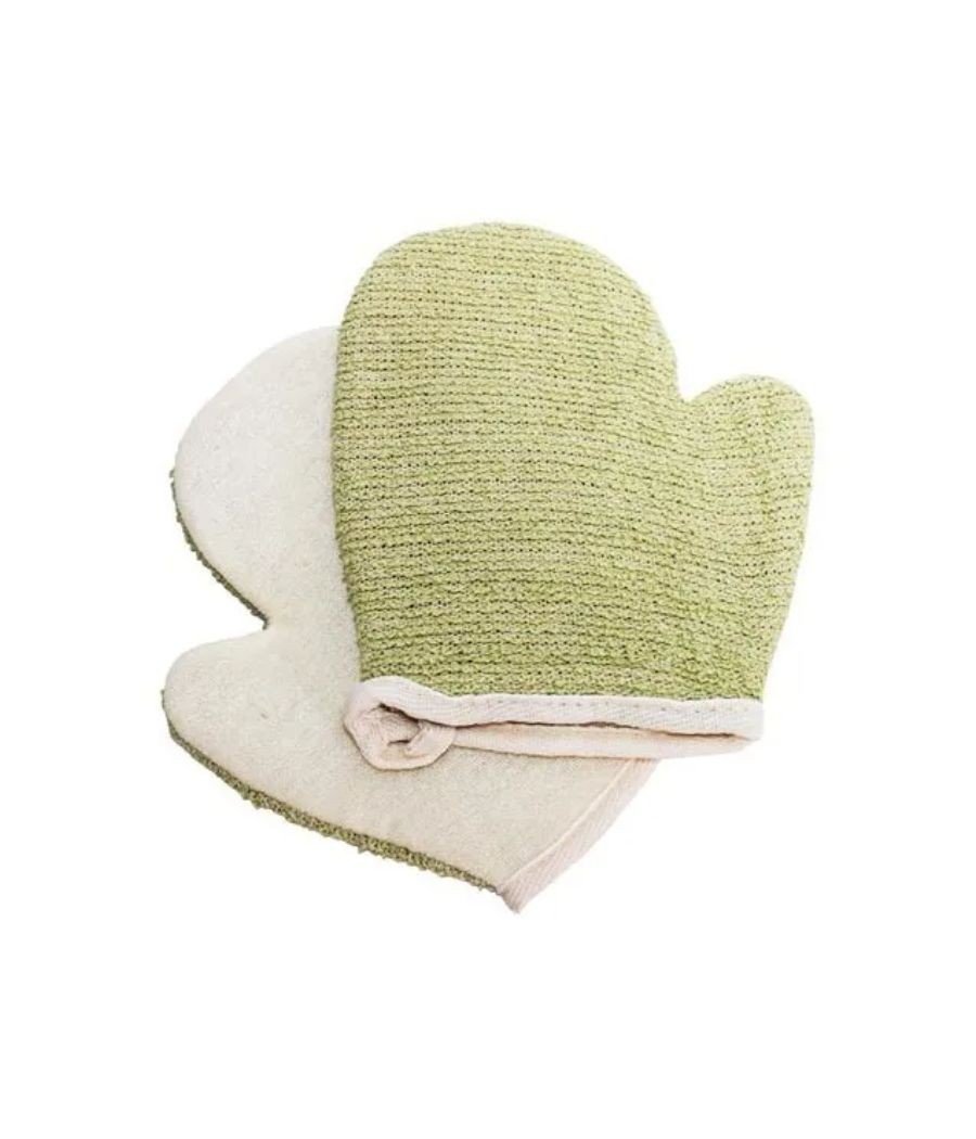 Guante exfoliante de baño de yute elástico