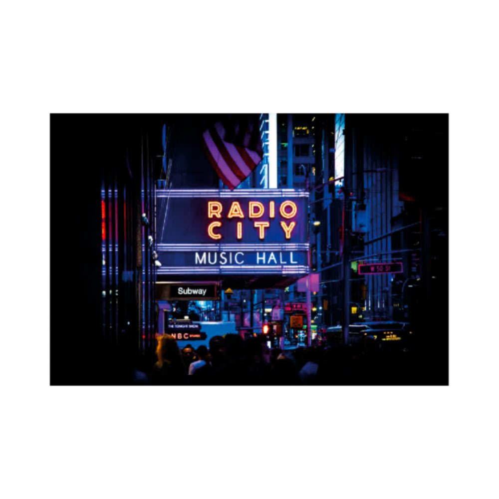 Radio City Purple - Lienzo madera de pino macizo