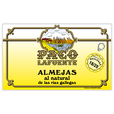 Almejas al natural de las Rías Gallegas 18/20 piezas