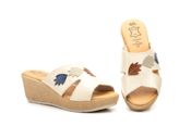 miniatura Sandalias Mujer Piel Planta Gel Cuña Hojas 1