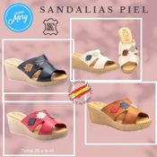miniatura Sandalias Mujer Piel Planta Gel Cuña Hojas 2