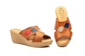 miniatura Sandalias Mujer Piel Planta Gel Cuña Hojas 3