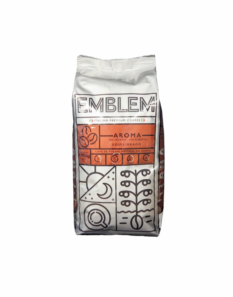 Café en Grano Lavazza Blend 50% Arábica y 50% Robusta Emblem Aroma 1 Kg