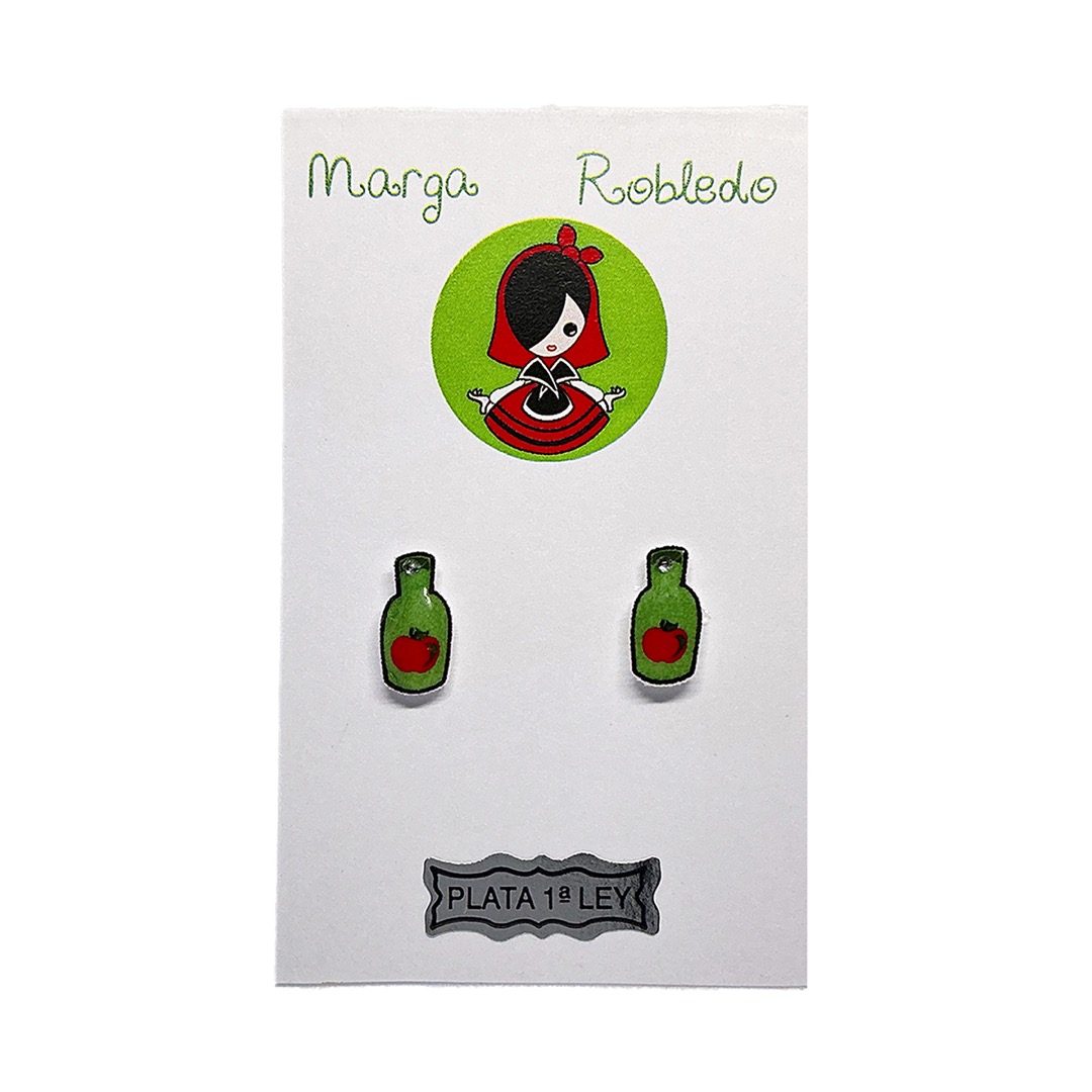 Pendientes de presión botellas de sidra mini