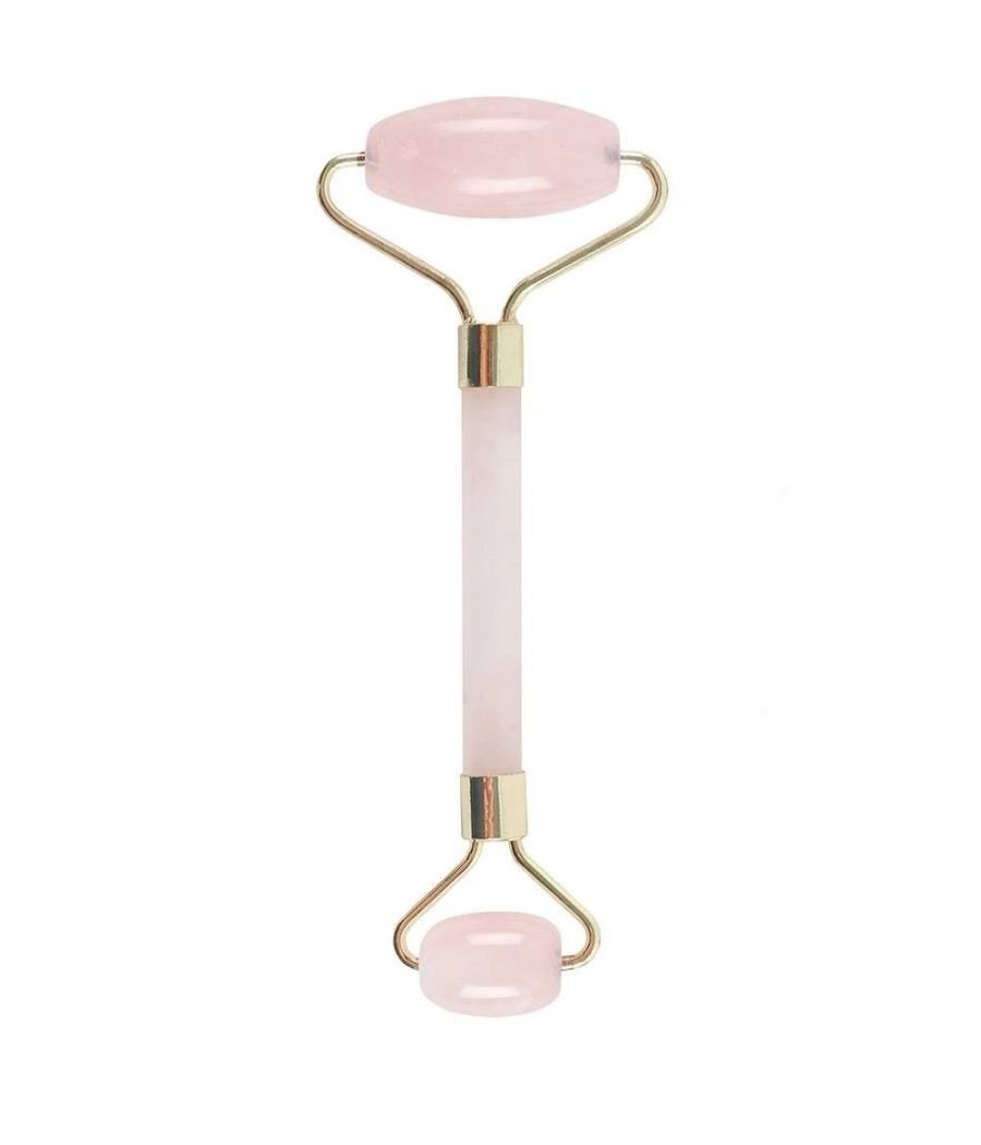 Cuarzo Rosa - Masajeador facial Roll-on auténtico