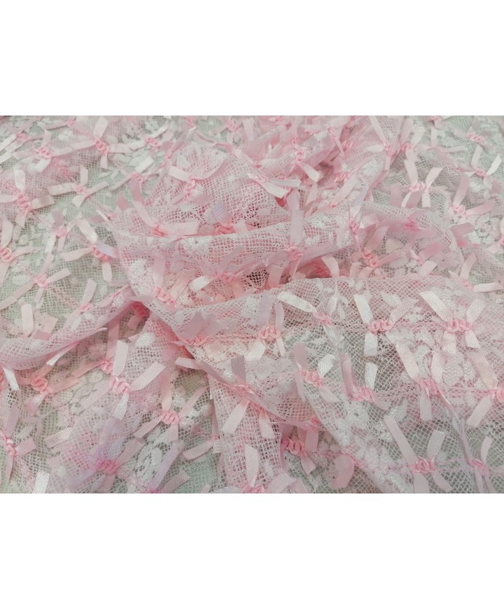 Encaje lazos rosa fantasía