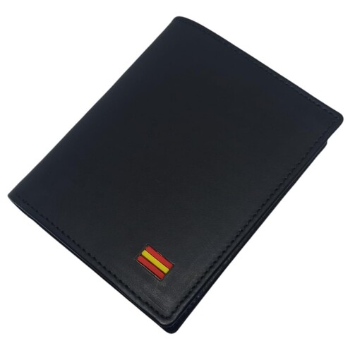 Cartera  de auténtica piel  color negro