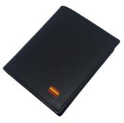 miniatura Cartera  de auténtica piel  color negro