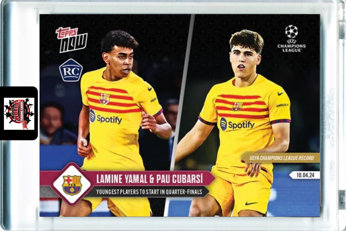 YAMAL / CUBARSI,Topps Now UCL 2023,ROOKIE-114,Cromo Fútbol,Trading Card,Estuche Magnétic,Tarjeta Car