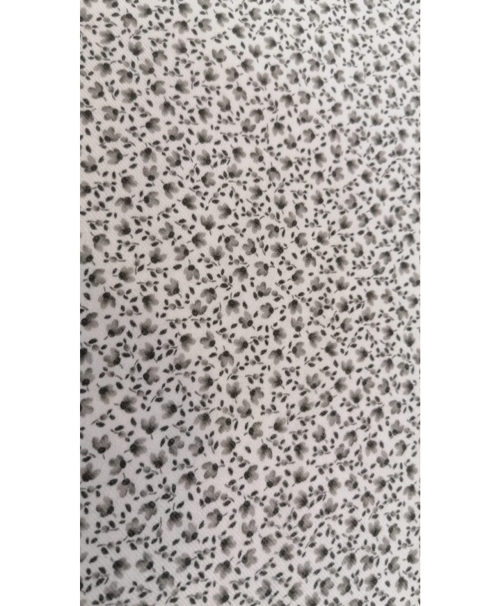 Viella flor liberty gris y fondo blanco