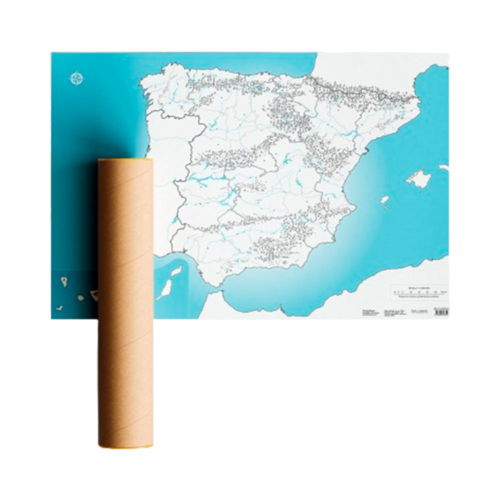 Mapa gigante España mudo físico-político