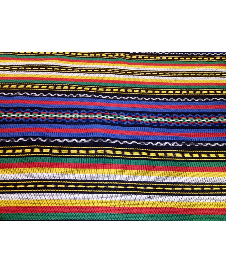 Tela Alpujarra rayas azules amarillas rojas verdes