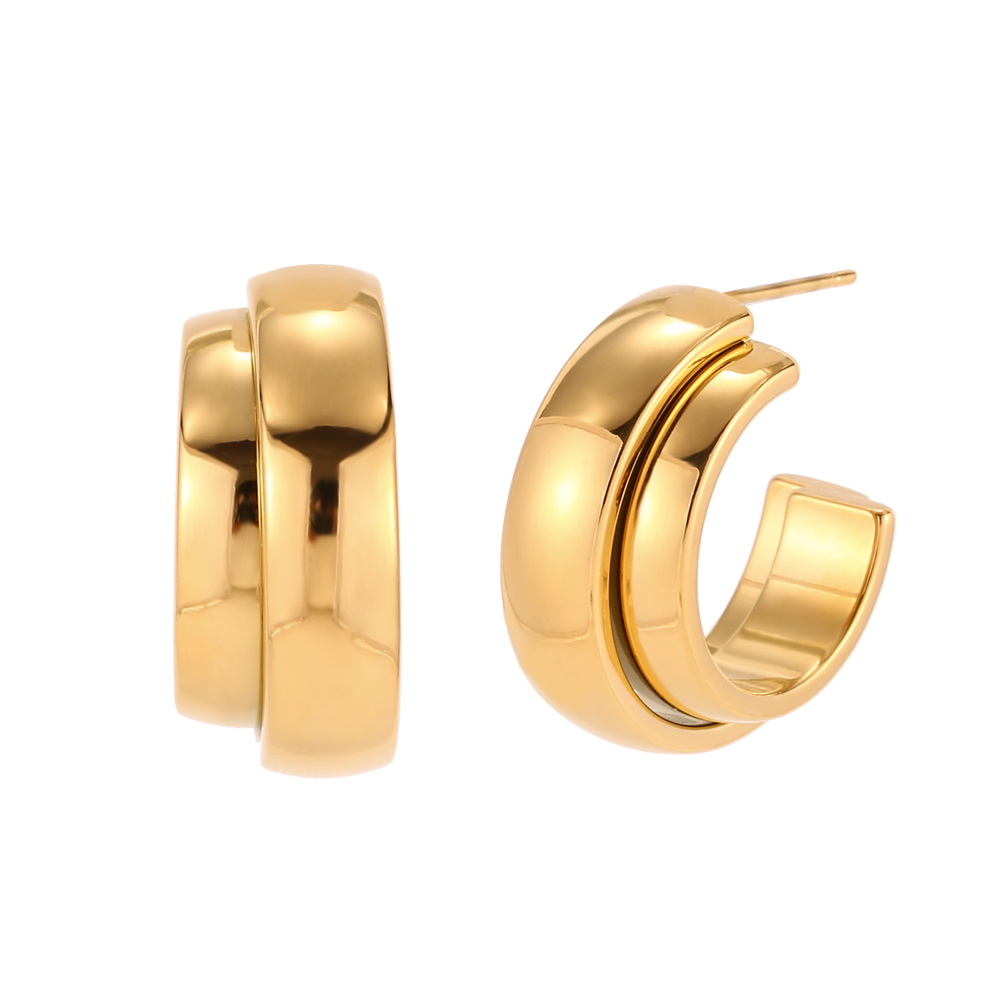Pendientes Acero - Doble Aro 24 mm