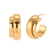 miniatura Pendientes Acero - Doble Aro 24 mm