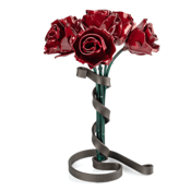 miniatura Ramo 6 rosas Hierro Forjado - Regalo 6º aniversario - Rojo y Verde