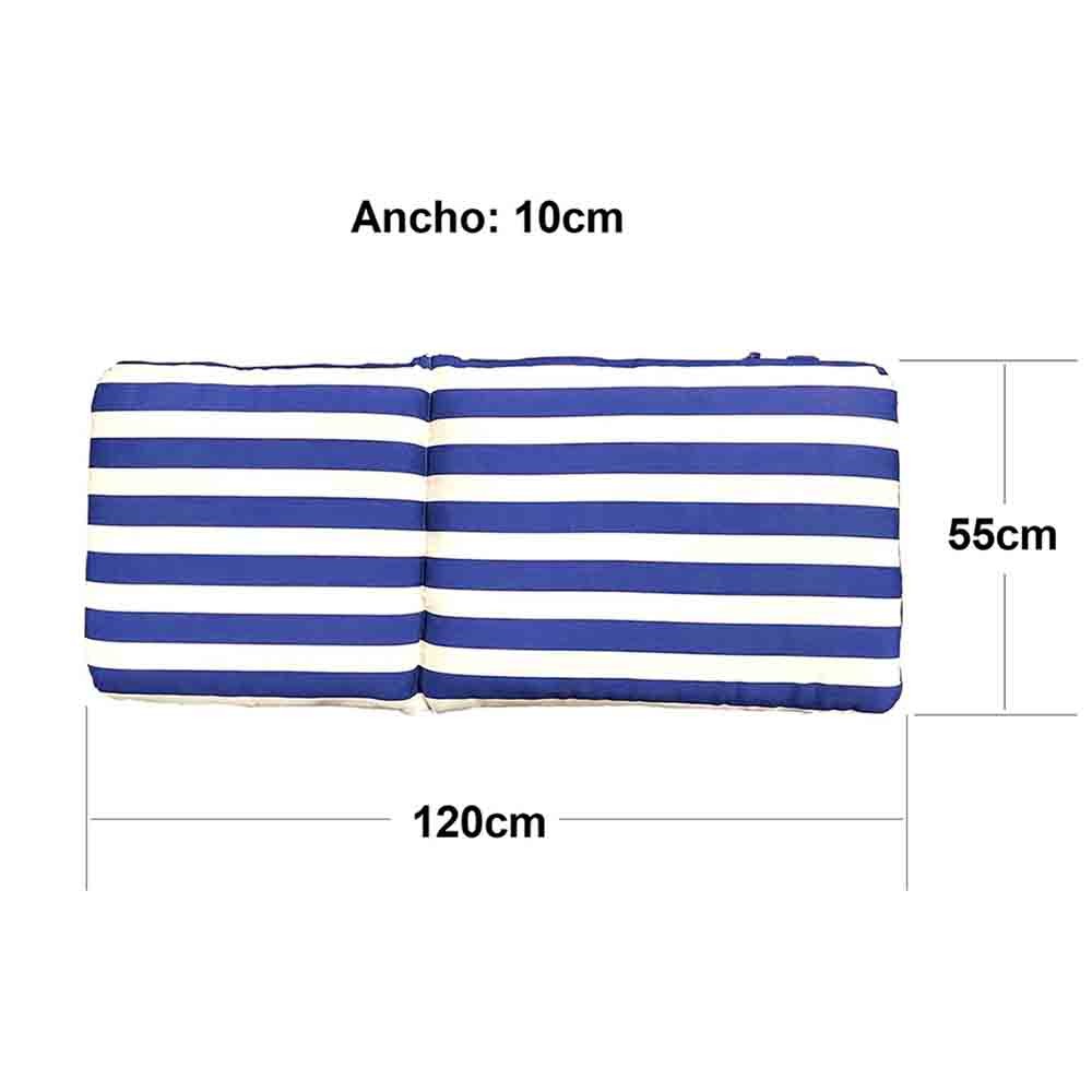 Coshano Cojín acolchado para silla tumbona hamaca de terraza 120x55x10 cm