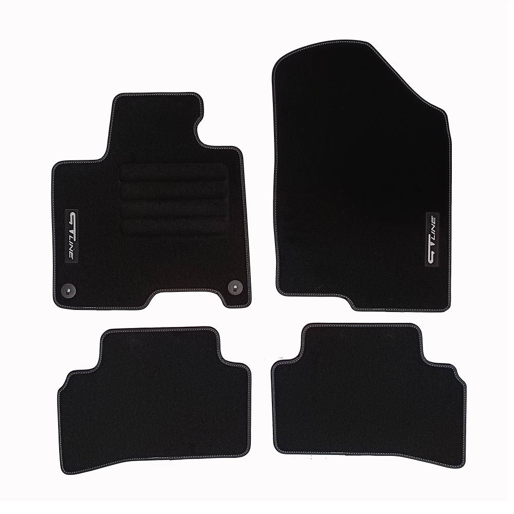 Car Lux Alfombras alfombrillas a medida en moqueta velour para Kia Sportage V desde 2022 con logo GT LINE