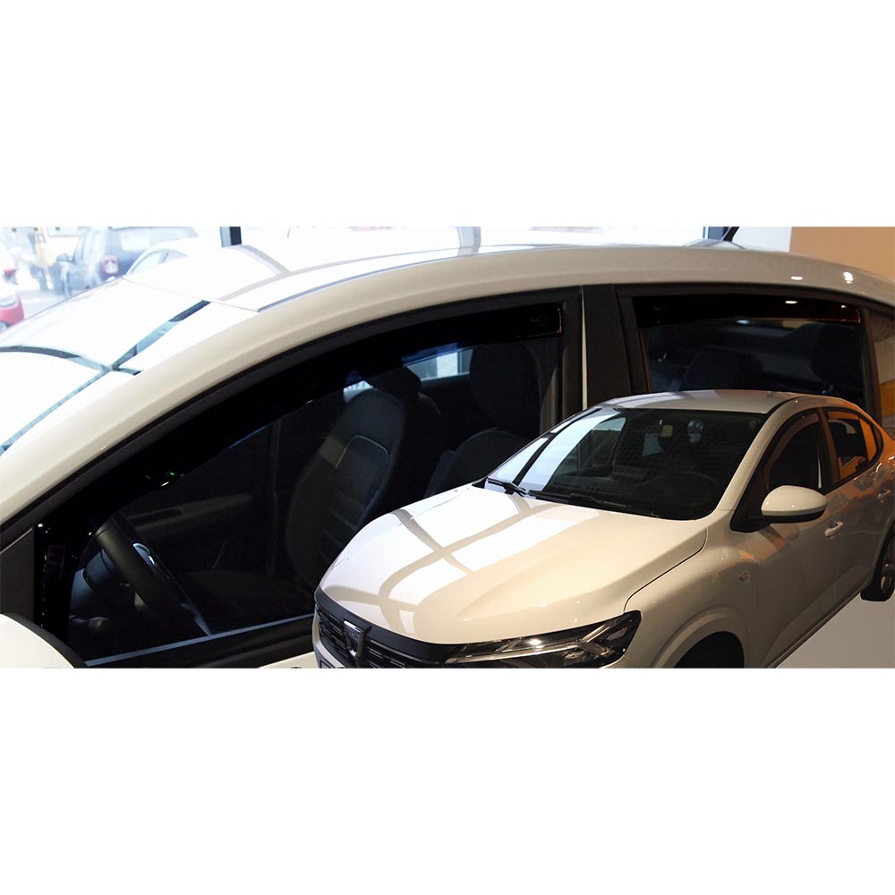 Car Lux 1 kit Deflectores de aire delanteros y traseros para Dacia Logan III desde 2021