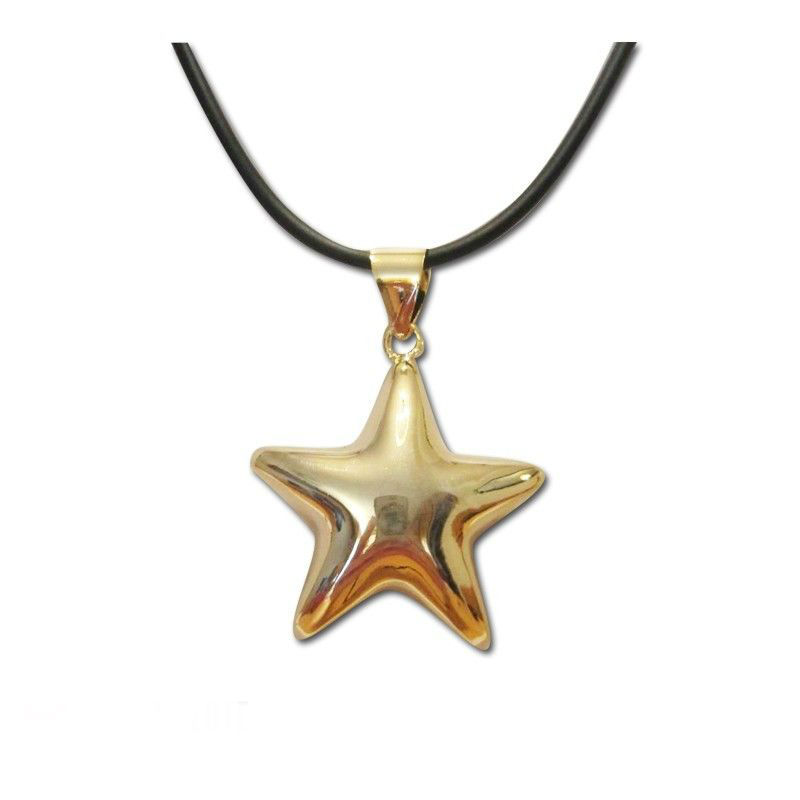 Colgante Llamador de Ángeles en forma de estrella bañado en oro