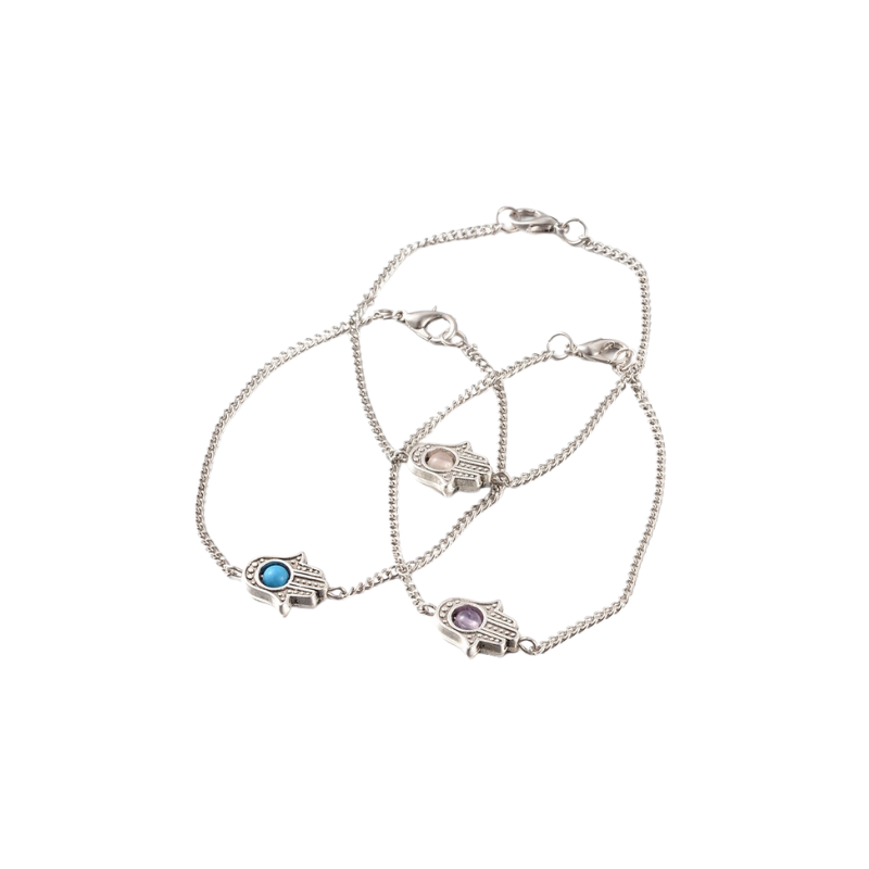 Pack 3 pulseras hamsa de minerales surtidos 180 mm de longitud 1
