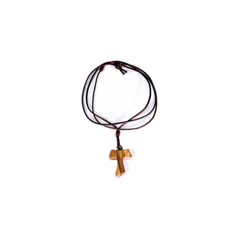 Creatulote Colgante Cruz San Francisco de Asís de Madera de Olivo Mini de 13 mm de longitud 