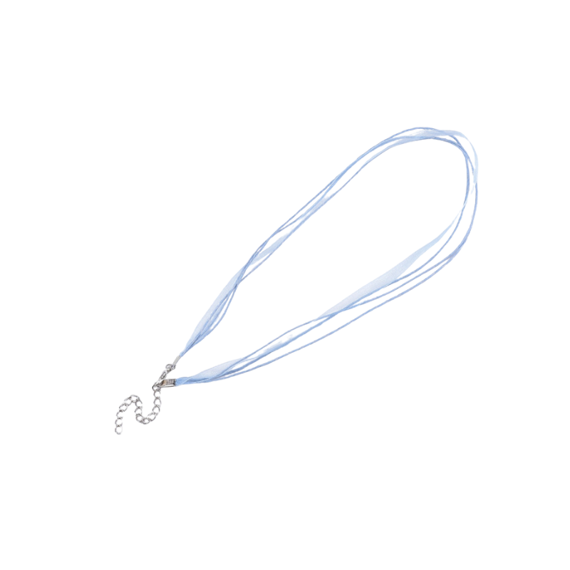 Collar de organza azul cielo con cierre regulable 50 cm 1