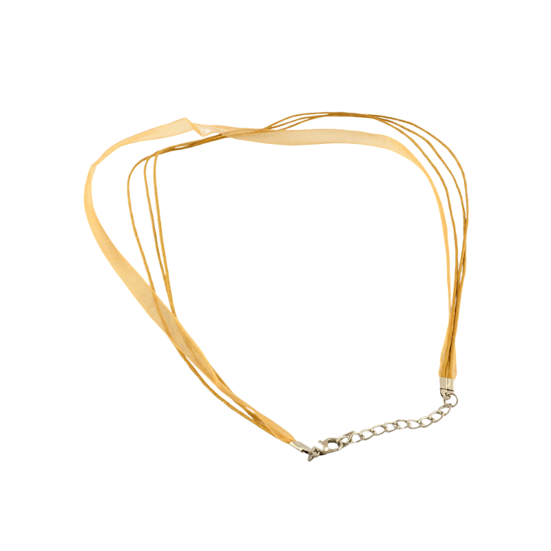 Collar de organza marrón con cierre regulable 50 cm