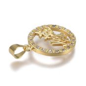 miniatura Collar con colgante Mama de mariposas con circonitas 19x16x2 mm Bañado en Oro 2