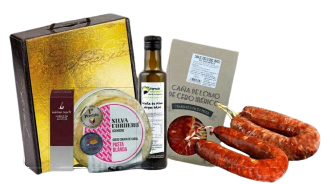 Corazón Extremeño Cesta Regalo Navidad Lote Gourmet Acehuche