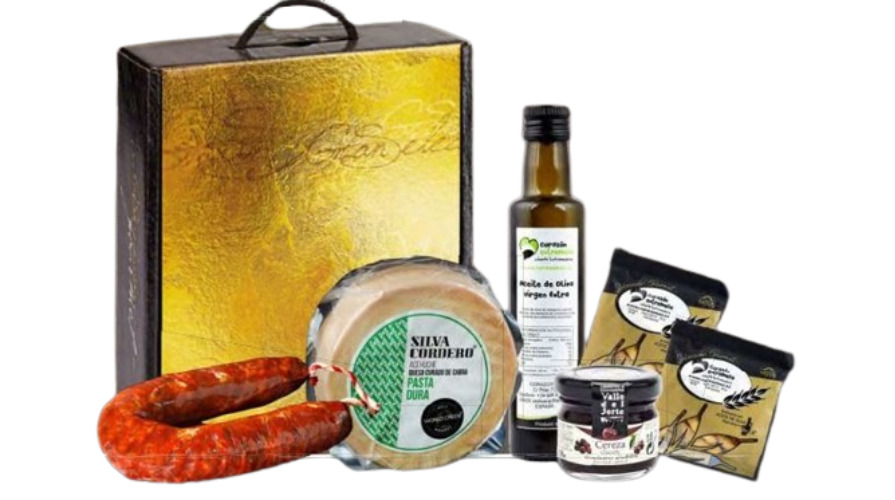 Corazón Extremeño Cesta Regalo Navidad Lote Gourmet La Coronada