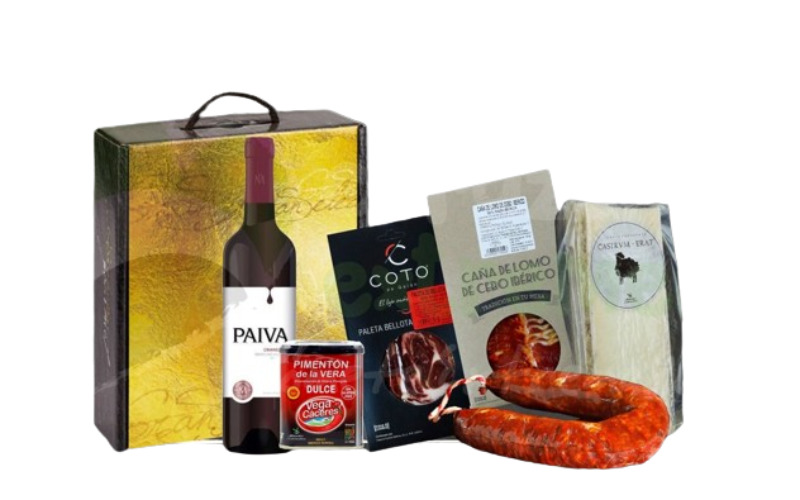 Corazón Extremeño Cesta Regalo Navidad Lote Gourmet Las Cruces