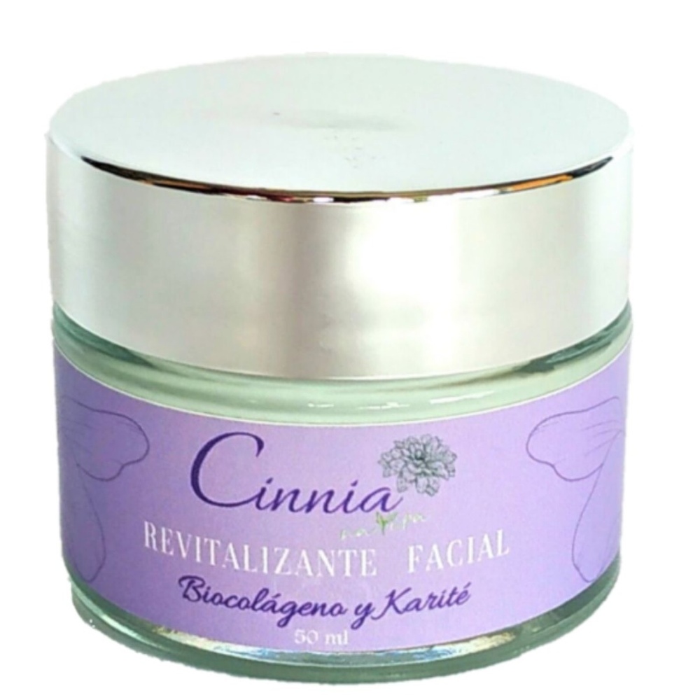 Cinnia Natura Crema Facial Revitalizante Natural con Biocolágeno y Manteca de Karité 50 ml