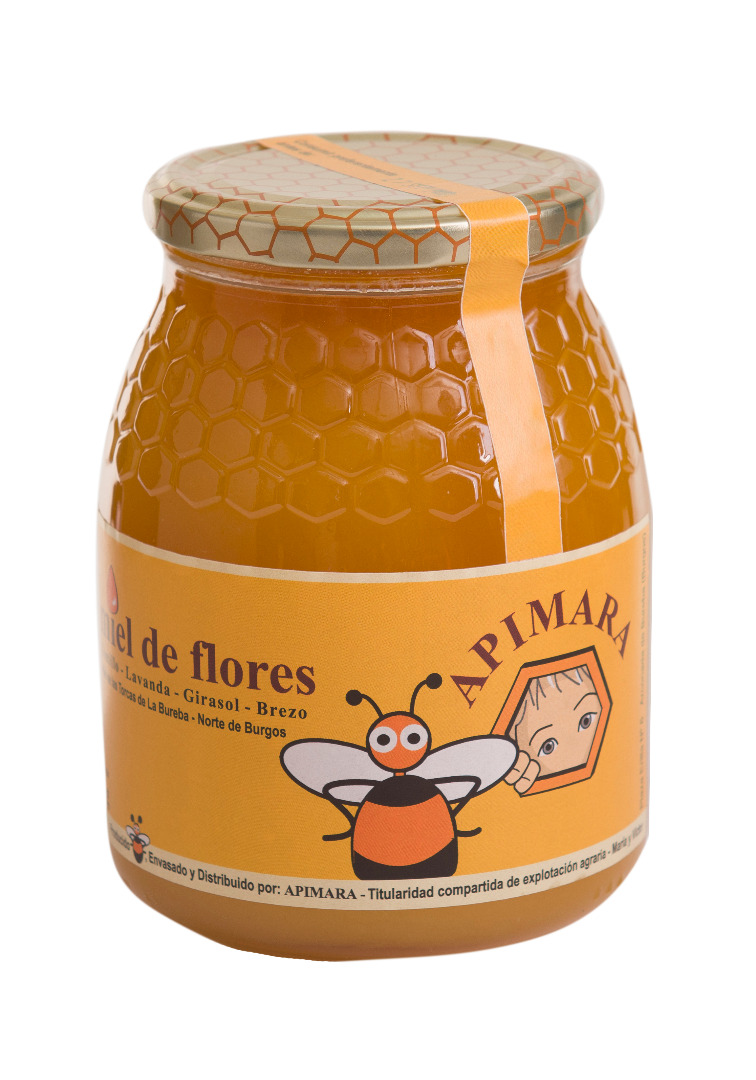 Bote de miel de flores