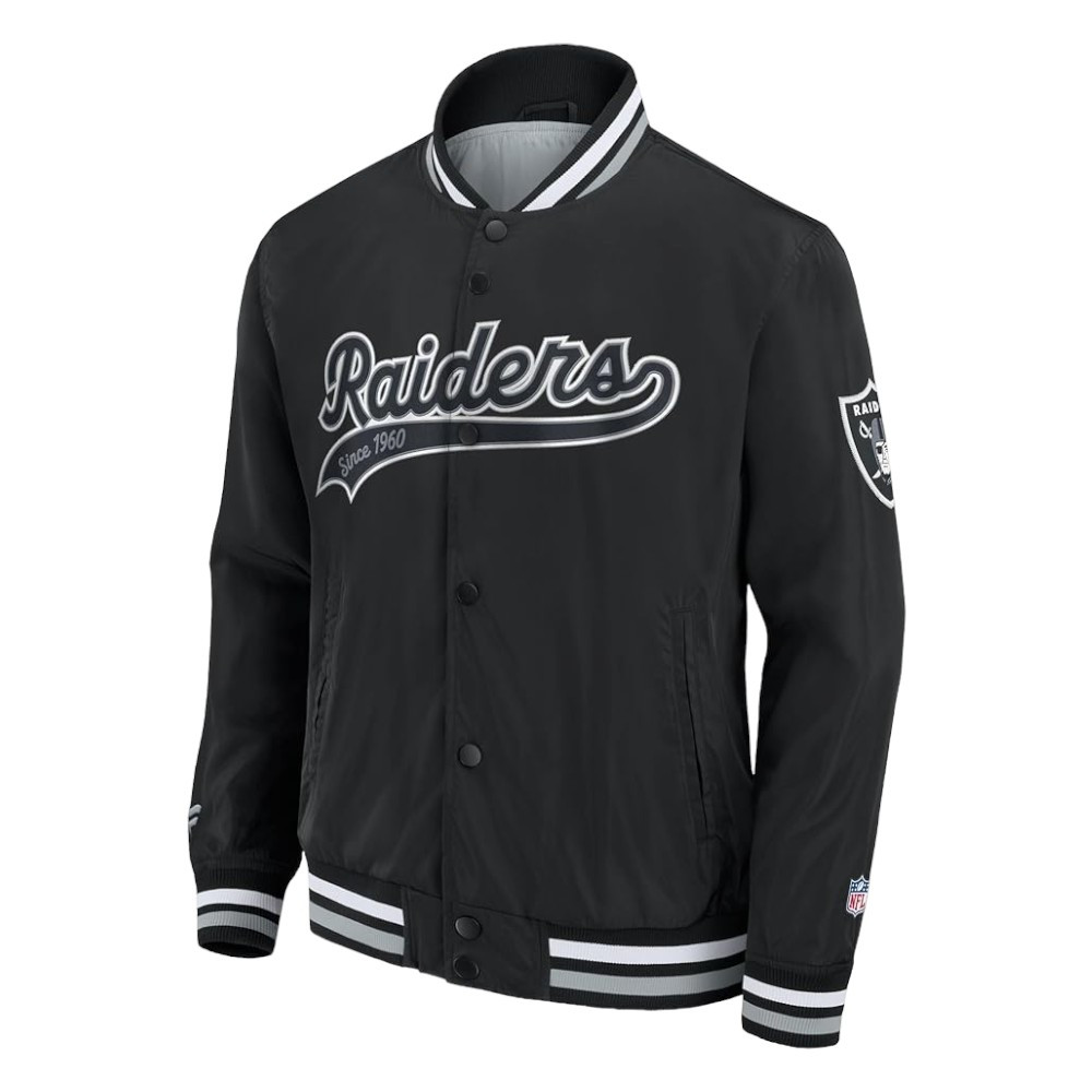 Imagen CHAQUETA FANATICS LAS VEGAS RAIDERS NEGRO 00SH VARSITY JACK 03P5 00SH-01MD-8D-L0W JACKET
