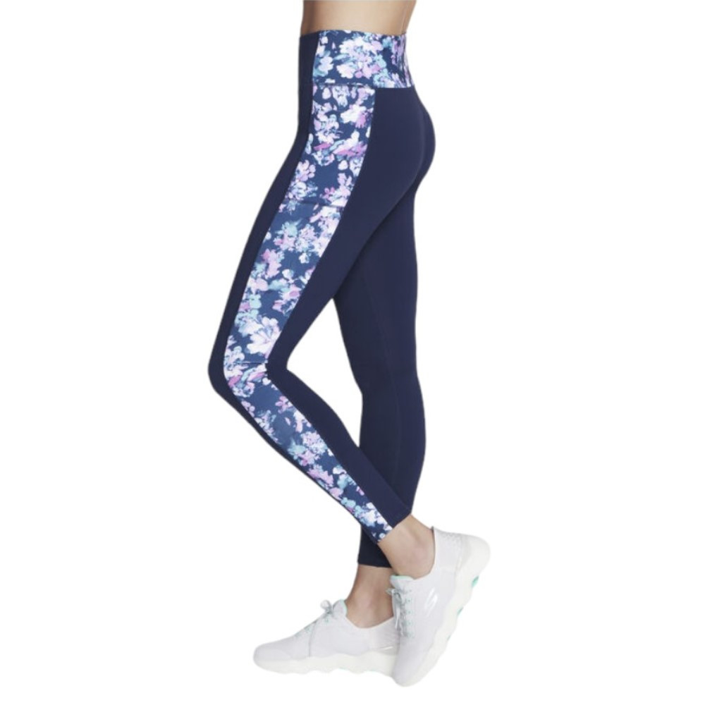 Imagen LEGGINGS SKECHERS HIGH WAISTED FULL MISTY FLORAL AZUL MARINO LG48-BLLV MALLAS DE MUJER