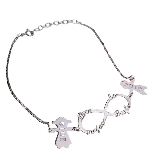 Gargantilla de Plata de Ley Infinito y Niños Personalizados