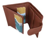 miniatura Cartera de piel con cierre de broche. Regalo Monedero de piel