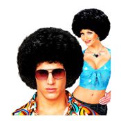 miniatura Peluca Disco años 70 Negra Unisex