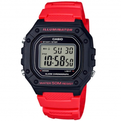 CASIO Casio Youth W-218h-4bvdf Reloj De Pulsera Digital Para Hombre Color Rojo