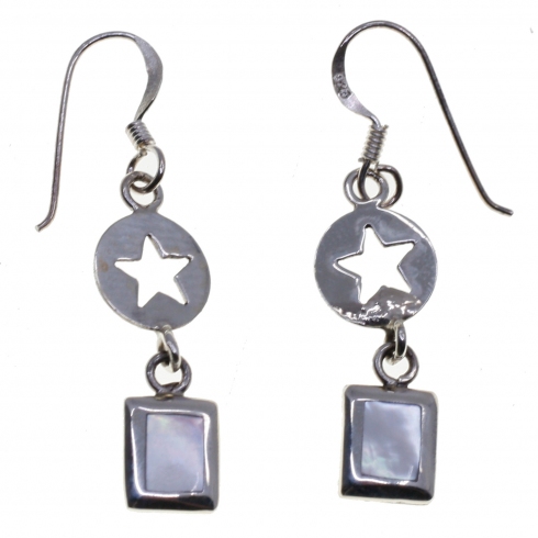 Mary G Pendientes Plata/ Nacar Colores