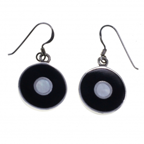 Mary G Pendientes Plata- Nacar Circulo 1,8cm
