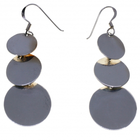 Mary G Pendientes Plata Circulos 5,5cm Largo