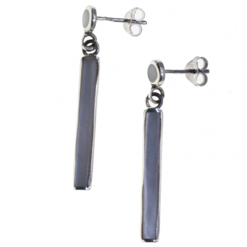 Mary G Pendiente Plata / Nacar  3,6 Cm Largo