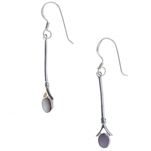 Mary G Pendientes Plata/nacar Antorcha 2,8 Cm L