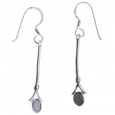 Mary G Pendientes Plata/nacar Antorcha 2,8 Cm L