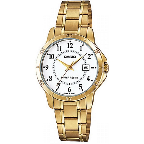 CASIO Casio Dress Ltp-v004g-7budf Reloj De Pulsera Analógico Para Mujer Color Dorado