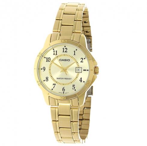 CASIO Casio Dress Ltp-v004g-9budf Reloj De Pulsera Analógico Para Mujer Color Dorado