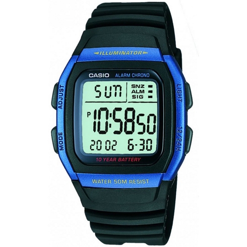 CASIO Casio  W-96h-2avdf Reloj De Pulsera Digital Para Hombre Color Azul