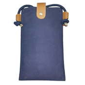 miniatura Bolso cartera bandolera de piel ante azul