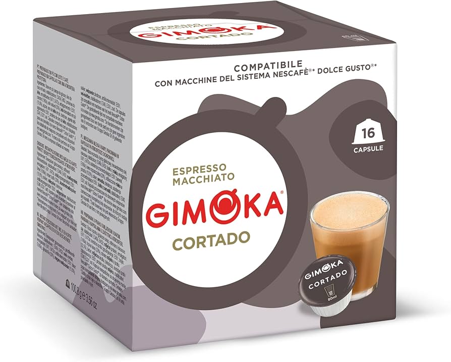 Gimoka - Cortado 16 cápsulas compatibles con Dolce Gusto